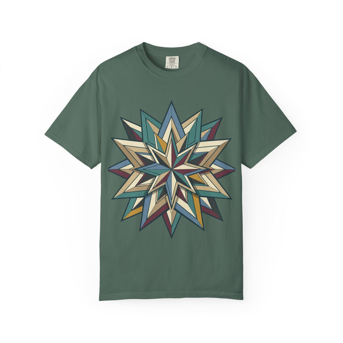 Geometric Starburst T-Shirt — Vintage Compass Rose Graphic Tee