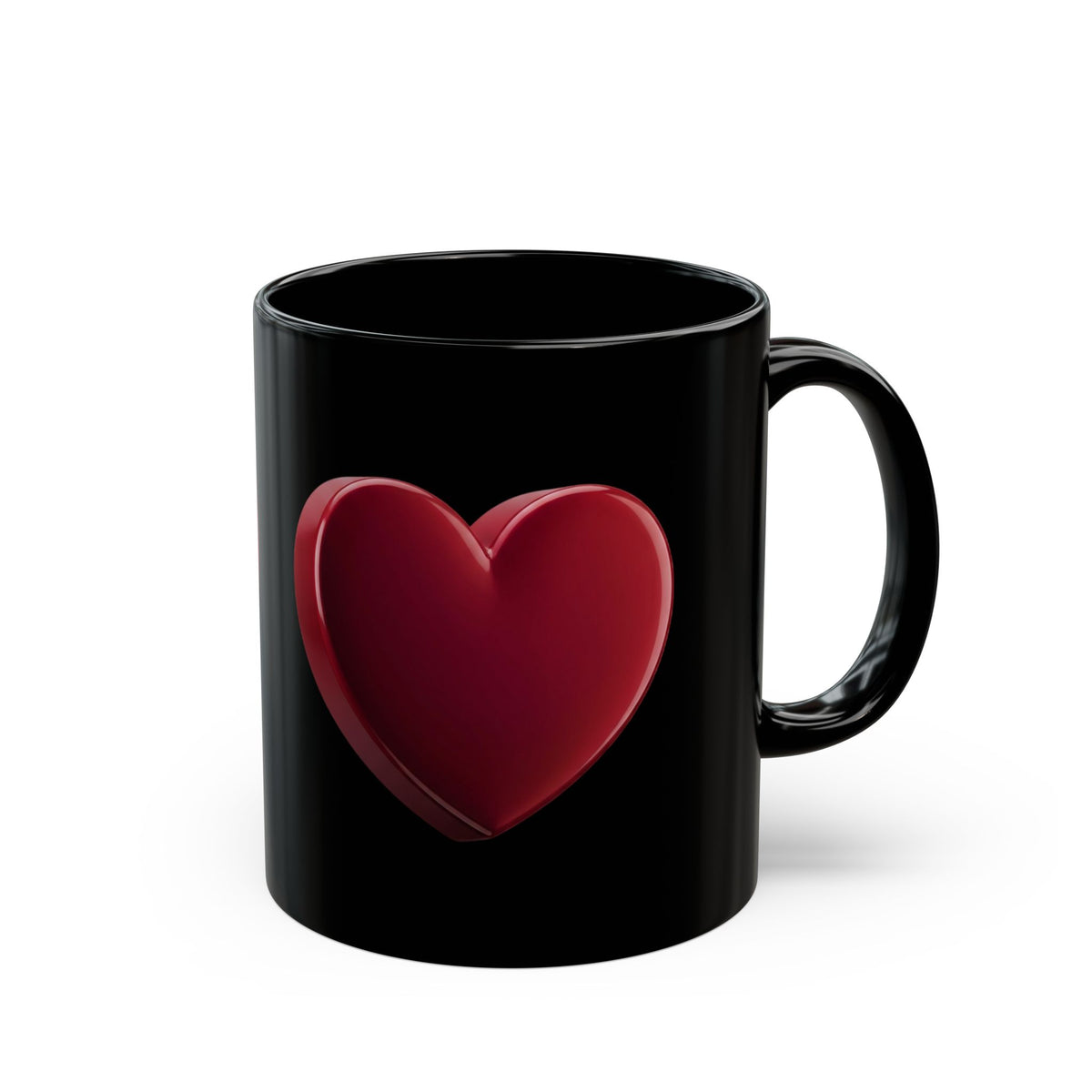 Red Heart Black Coffee Mug — Romantic Valentine’s Day Gift (11oz & 15oz)