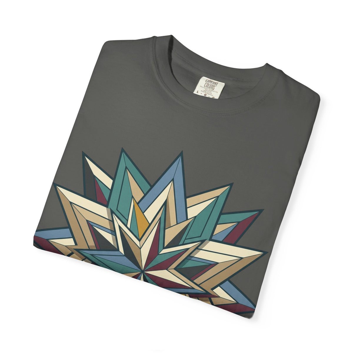 Geometric Starburst T-Shirt — Vintage Compass Rose Graphic Tee