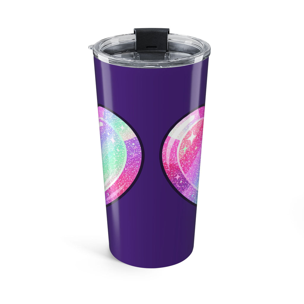 Pastel Glitter Heart Tumbler 20oz- Dark Purple