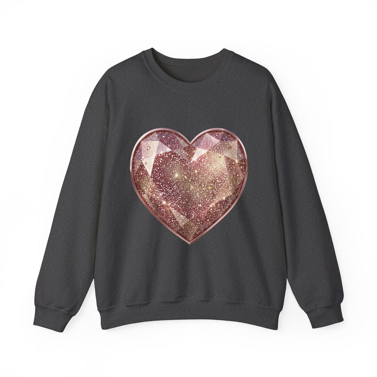 Glitter Gem Heart Sweatshirt — Sparkling Pink Heart Crewneck