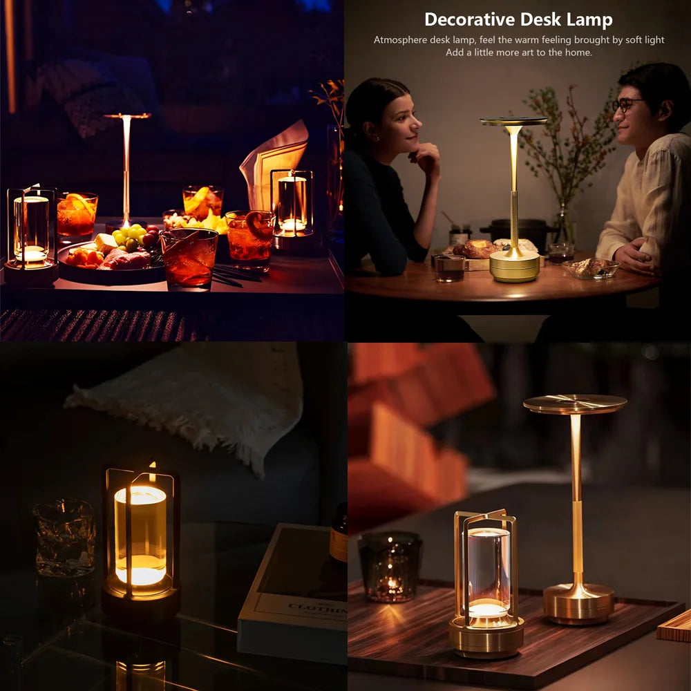 Classic Lamp design LED Table Lamp USB C Rechargeable Night Light Dimming Desk Lamp Portable Reading Camping Light Bedside Lamps