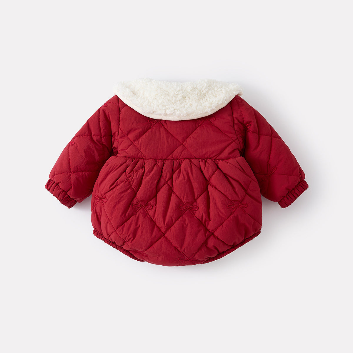 Fleece-Lined Cartoon Romper for Baby Girls, Stylish Thick Warm Hooded Onesie