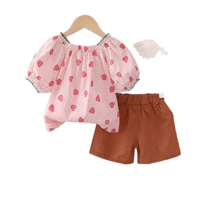 Love short sleeved shorts two-piece set