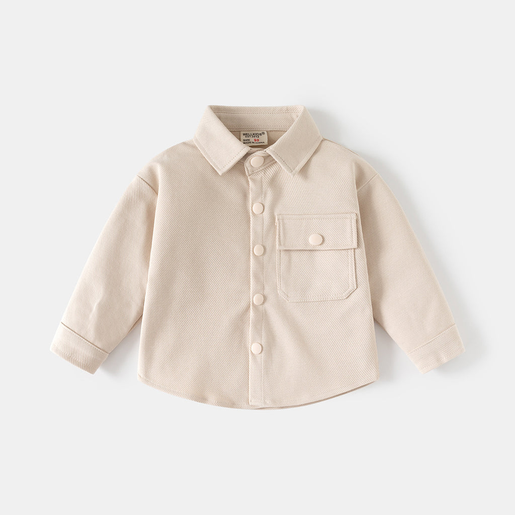 Solid Color Dress Shirt Kids Clothing Outerwear