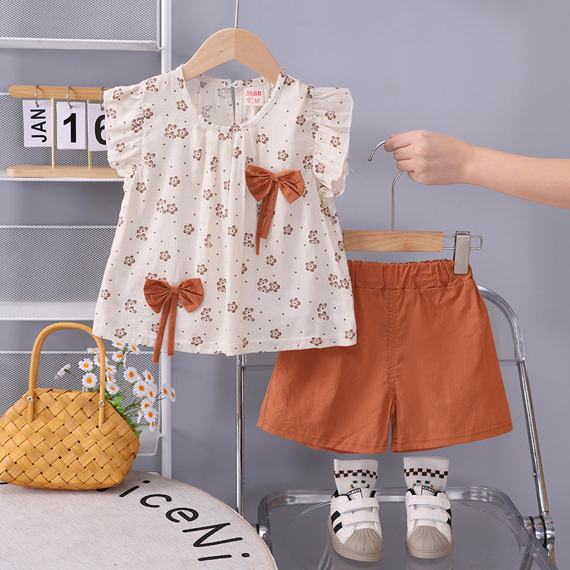 Two piece set of summer casual short sleeved clothes