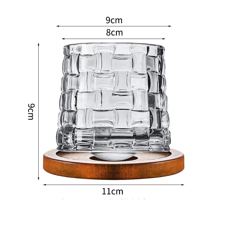 Hand drawn rotating glass cups multiple multi-purpose whiskey glasses rotating glass cups