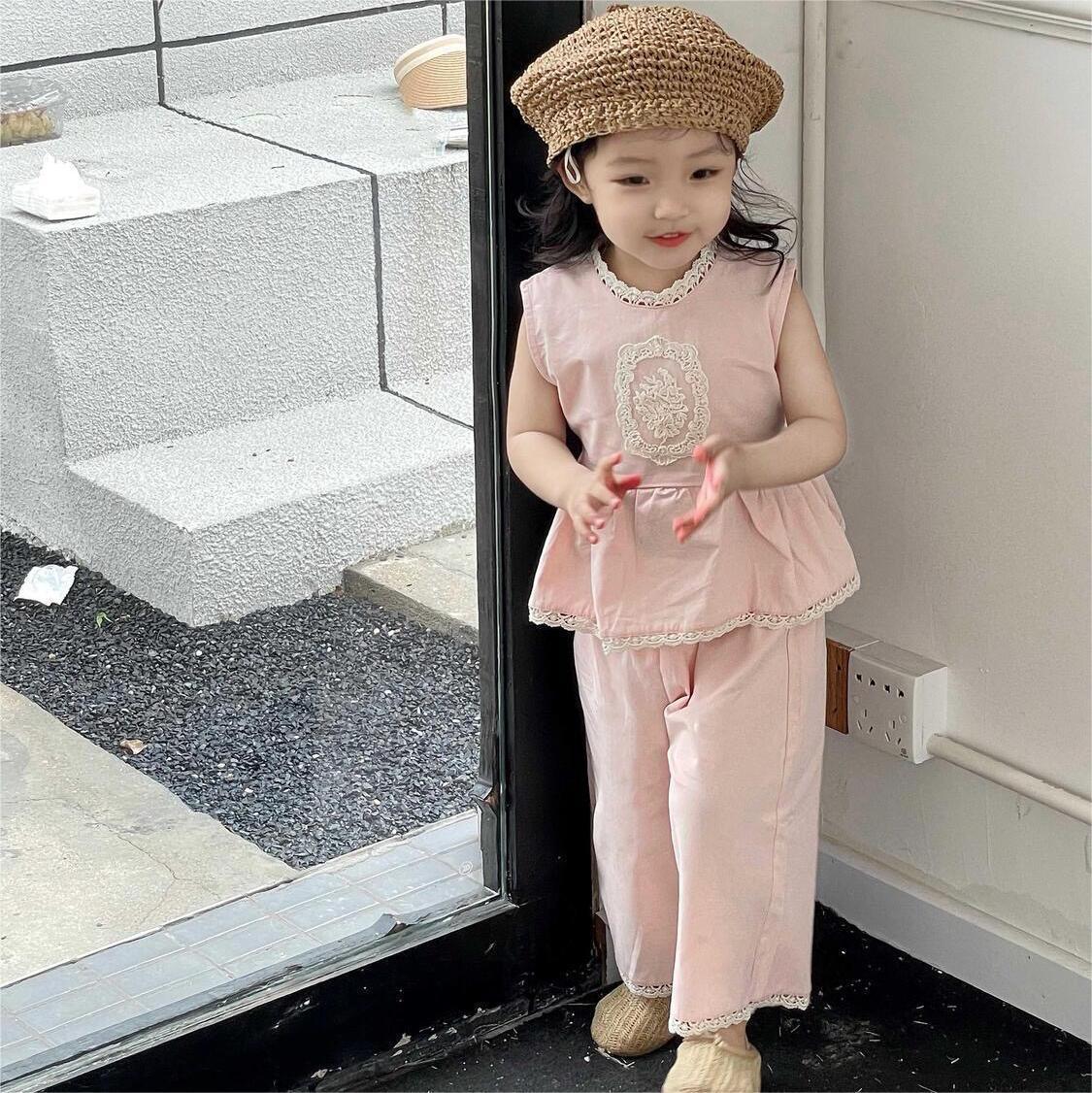 Cute Pink Two-Piece Set for Girls