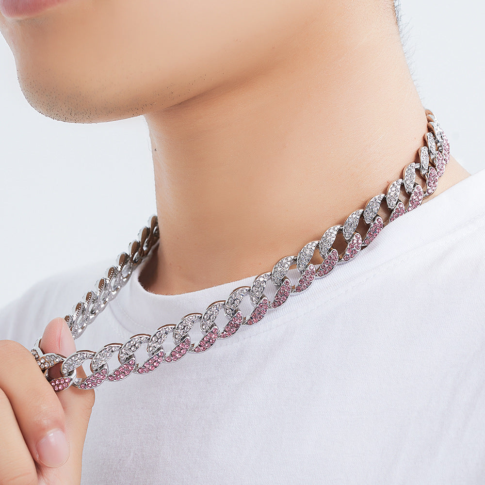Fancy Mixed Diamonds Necklaces Jewelry Hip Hop Necklaces Cuban Chains Women's Necklaces Hip Hop Accessories