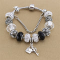 Black and White Beads Charm Pandora Bracelet Bangles