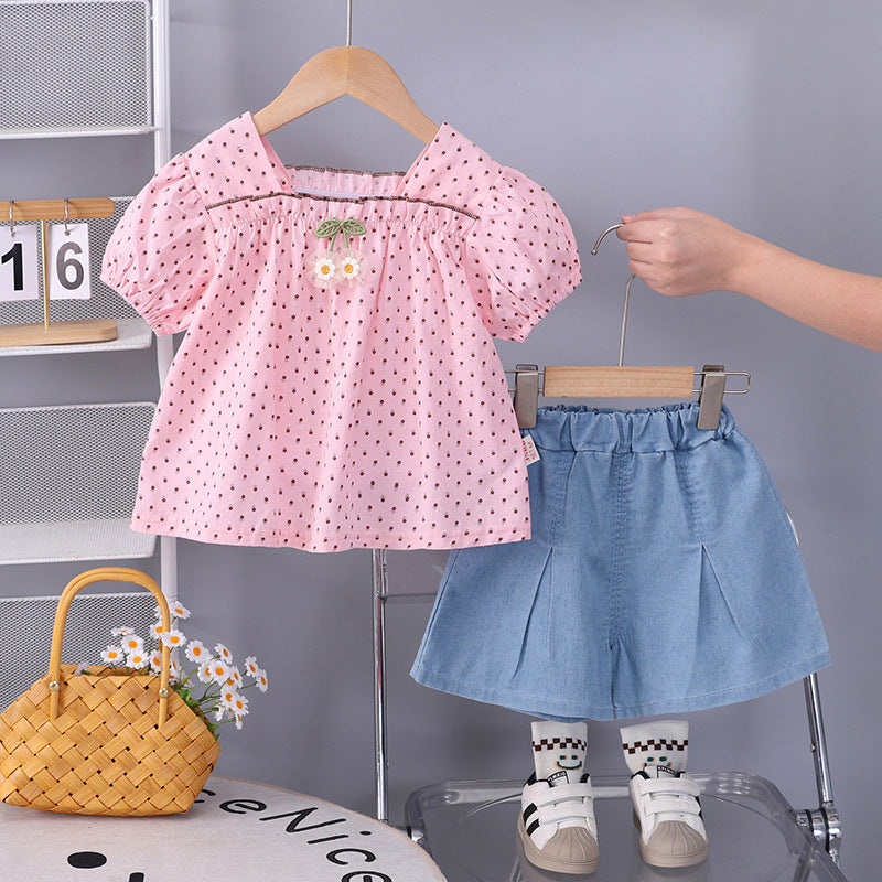 Short sleeved shorts two-piece set summer thin clothing