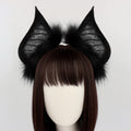 Halloween Dark Bat Animal Ears Headband Fake Hair Accessory for Cosplay Performance, Live Streaming Costume, Devil Themed Decoration