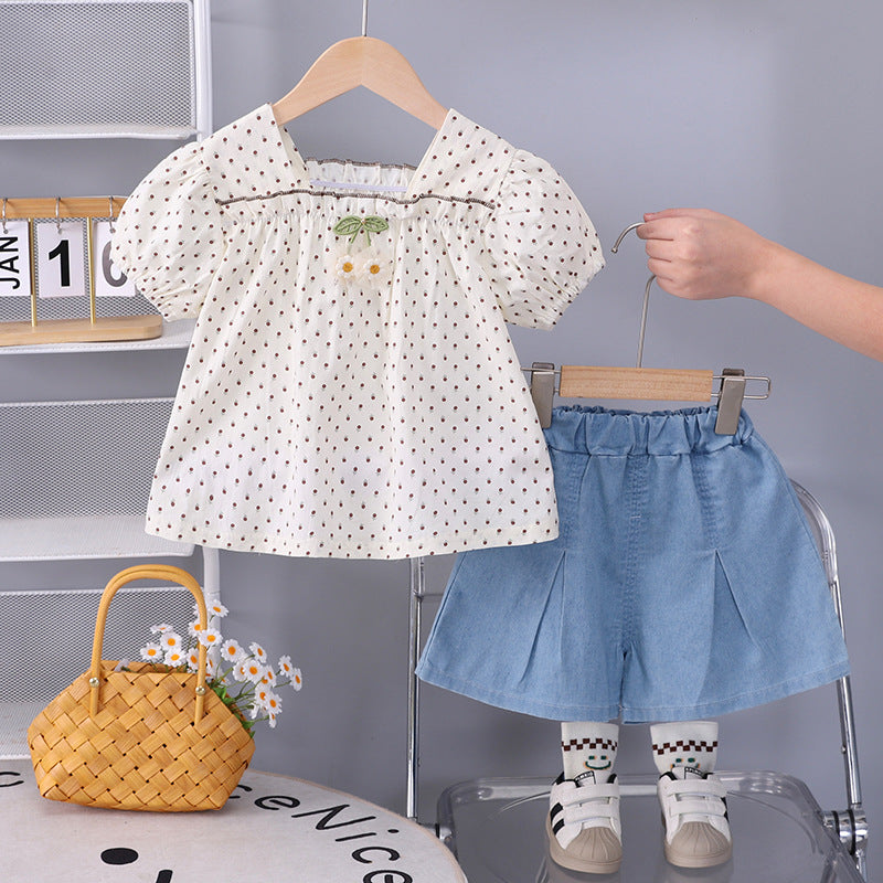 Short sleeved shorts two-piece set summer thin clothing