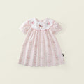Cute Floral Bubble Sleeve Dress for Girls with Sweet Peter Pan