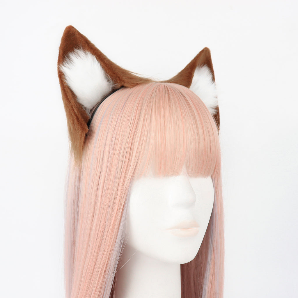 Animal Ears Headband Cosplay Fox Ears Hairband Handmade Plush Anime Convention Animal Ears Fox Ear Accessories