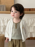 Baby Boy Summer Two-piece Set, Simple Checkered Sleeveless Vest, Loose Lantern Shorts