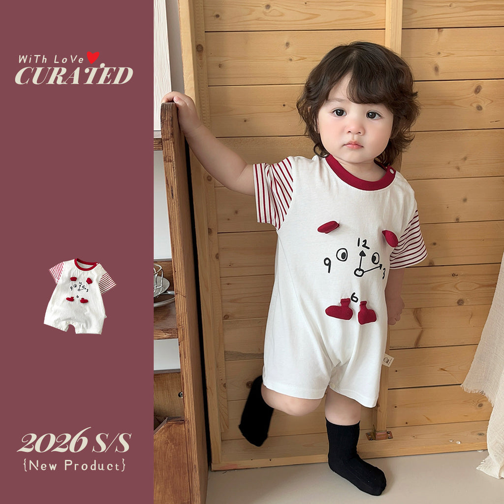 Cartoon Stripes Summer Baby Clothes Boy Onesie Lightweight Crawling Suit