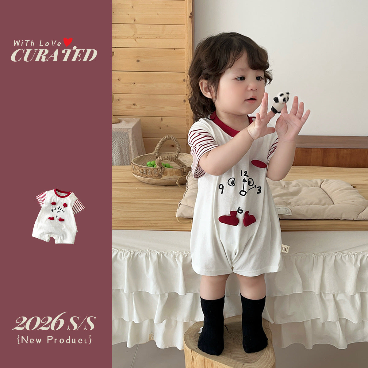 Cartoon Stripes Summer Baby Clothes Boy Onesie Lightweight Crawling Suit