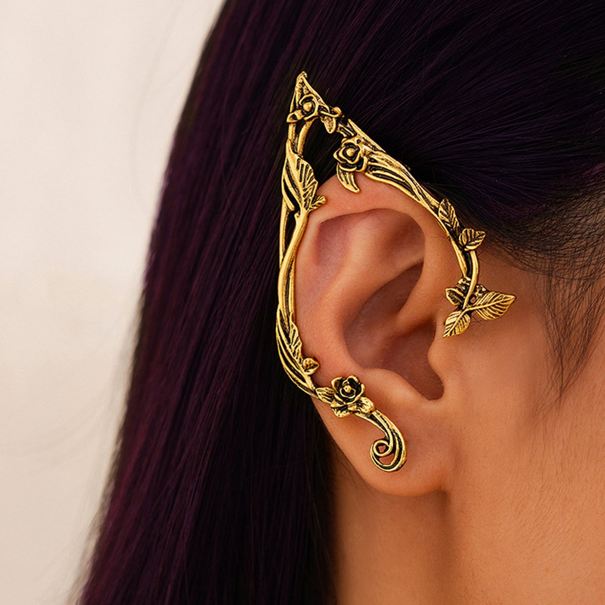 Friendly Irregular Geometric Rose Flower Earrings, Punk-Inspired Asymmetrical Design, Boho Chic Dangle Earrings