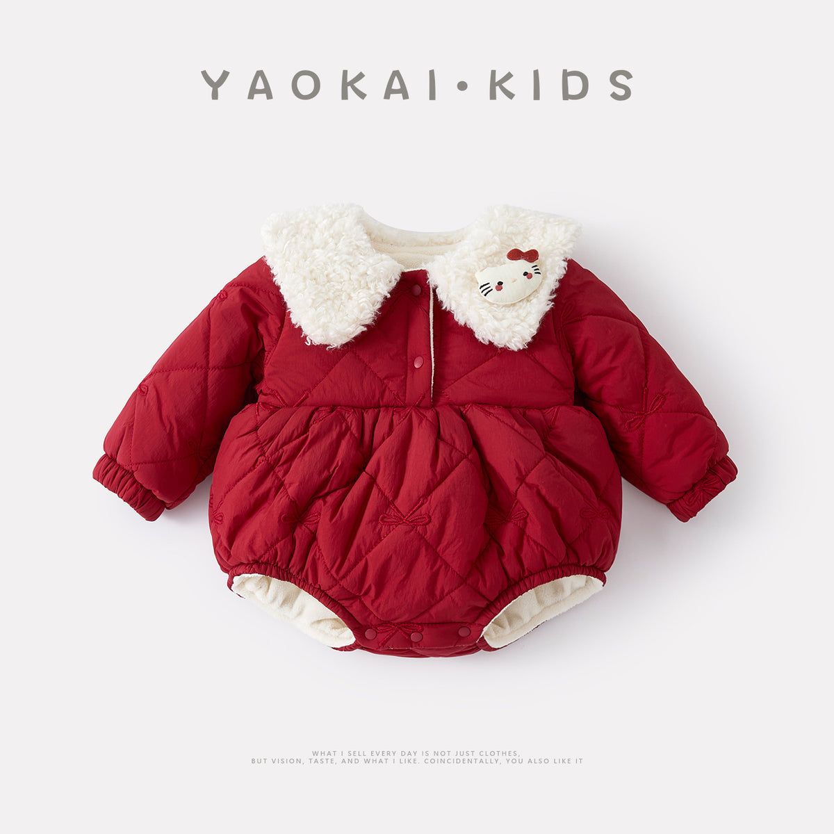 Fleece-Lined Cartoon Romper for Baby Girls, Stylish Thick Warm Hooded Onesie