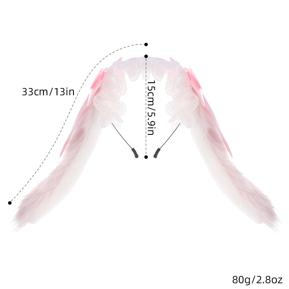 Halloween Bunny Ears Headband Cosplay Prop Animal Ears Lolita Rabbit Large Ears Hairband Performance Accessory