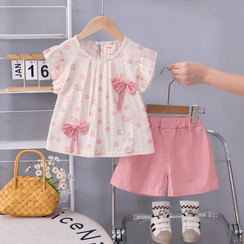 Two piece set of summer casual short sleeved clothes