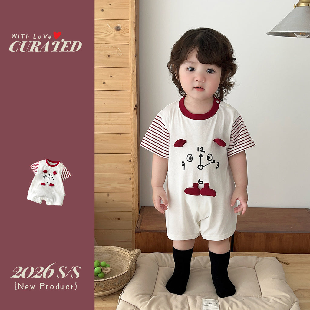 Cartoon Stripes Summer Baby Clothes Boy Onesie Lightweight Crawling Suit