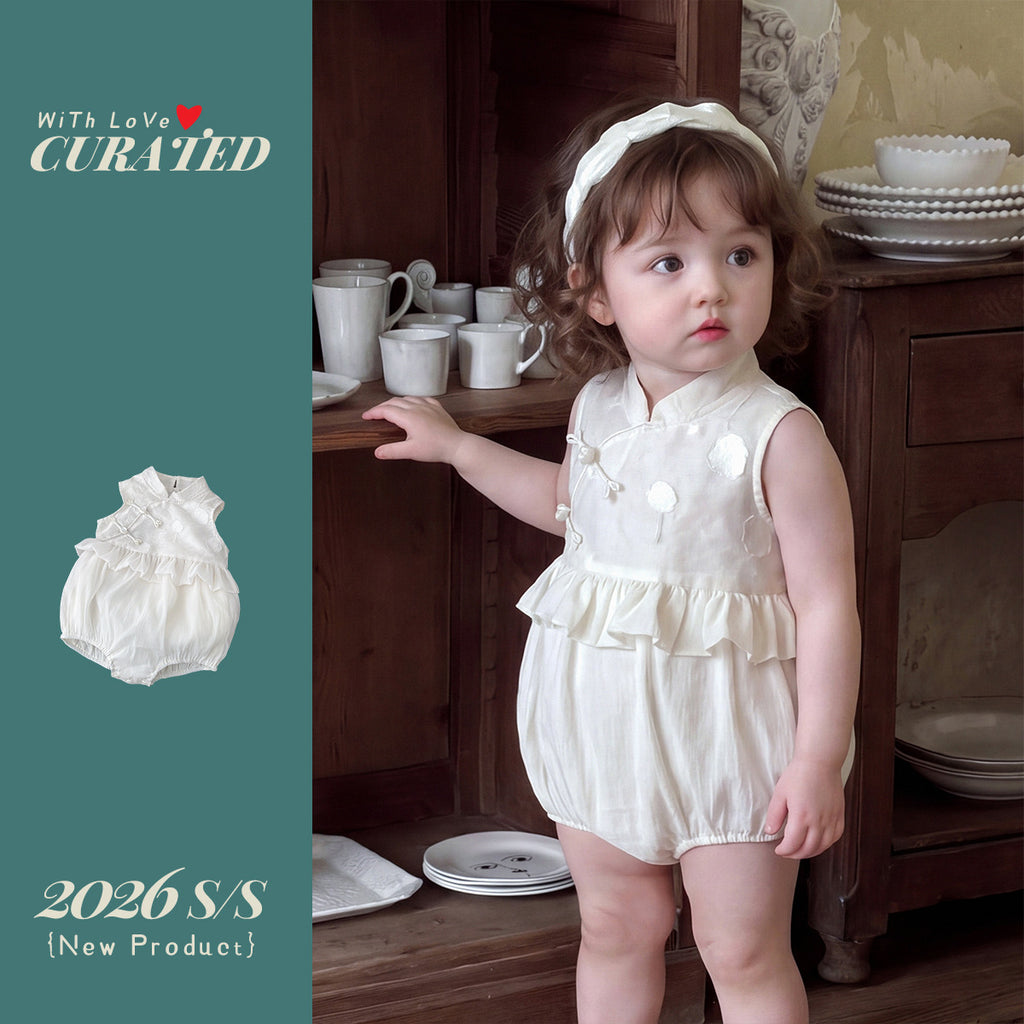 Sweet Embroidered Bodysuit, Baby Girl's 100-Day and First Birthday Outfit