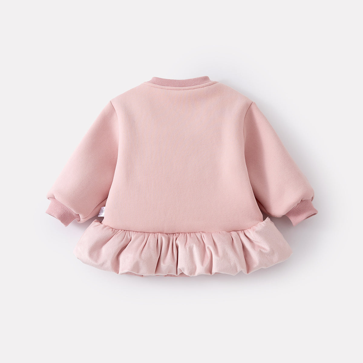Embroidered Fleece-Lined Mid-Length Hoodie Set for Toddler Girls