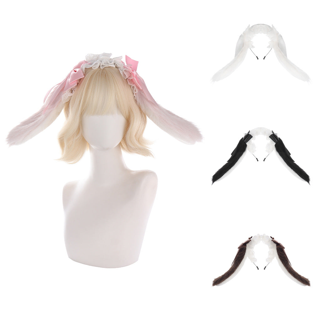 Halloween Bunny Ears Headband Cosplay Prop Animal Ears Lolita Rabbit Large Ears Hairband Performance Accessory