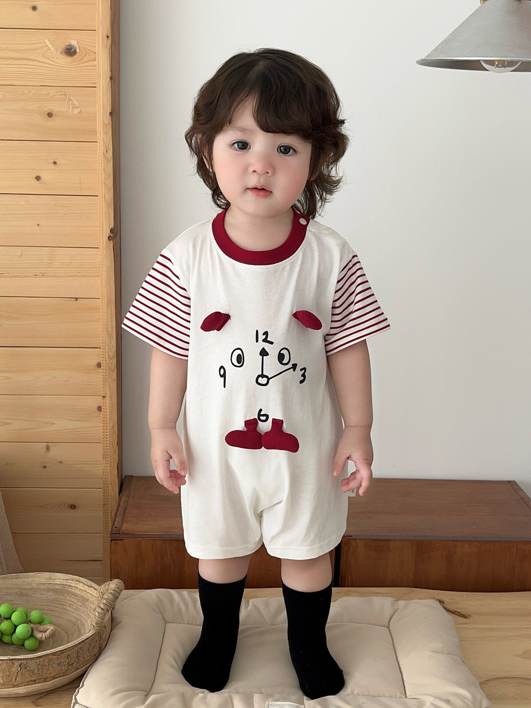 Cartoon Stripes Summer Baby Clothes Boy Onesie Lightweight Crawling Suit