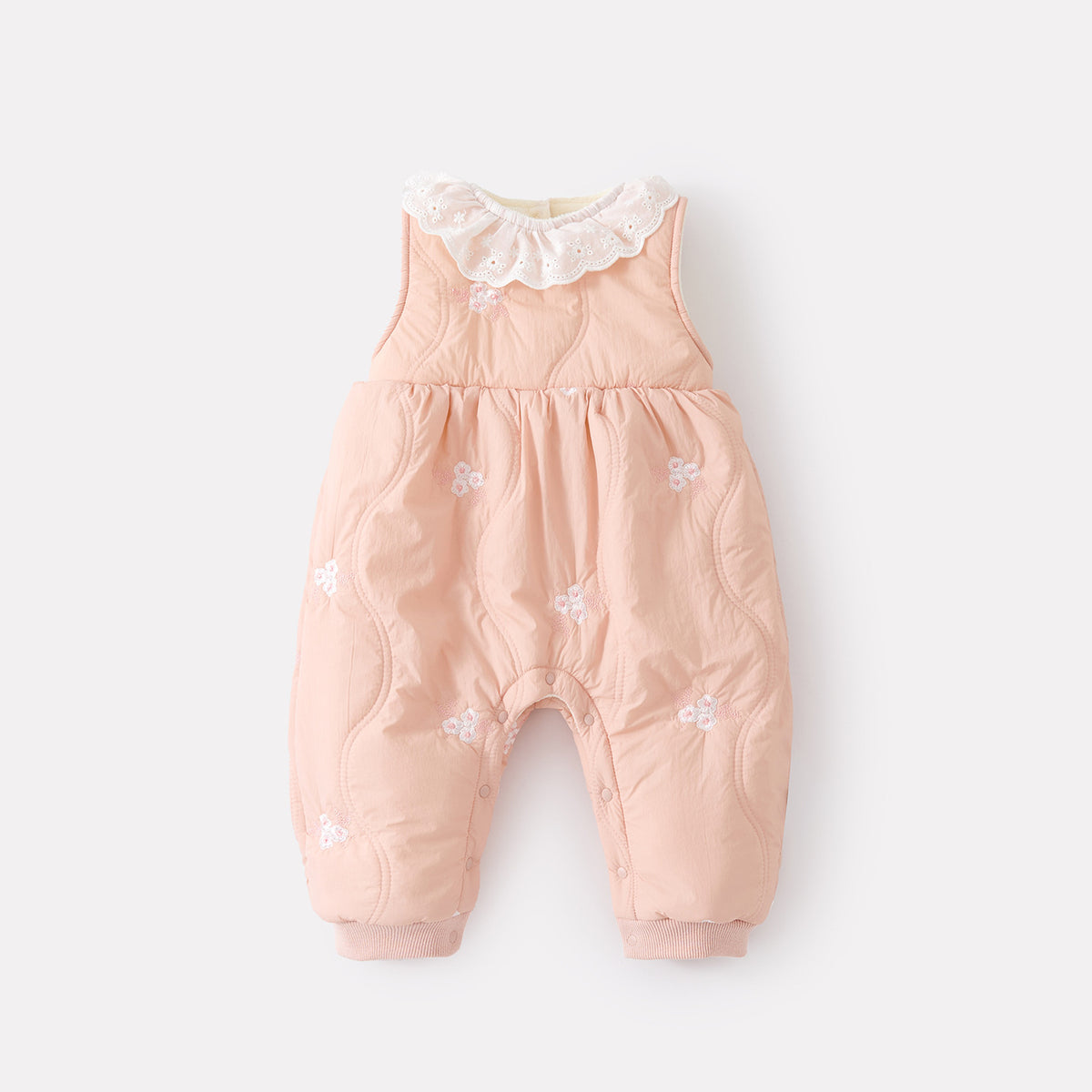 Fleece Lined Thickened Onesie Set Girls Baby Crawling Suit Knitwear Two-Piece Set