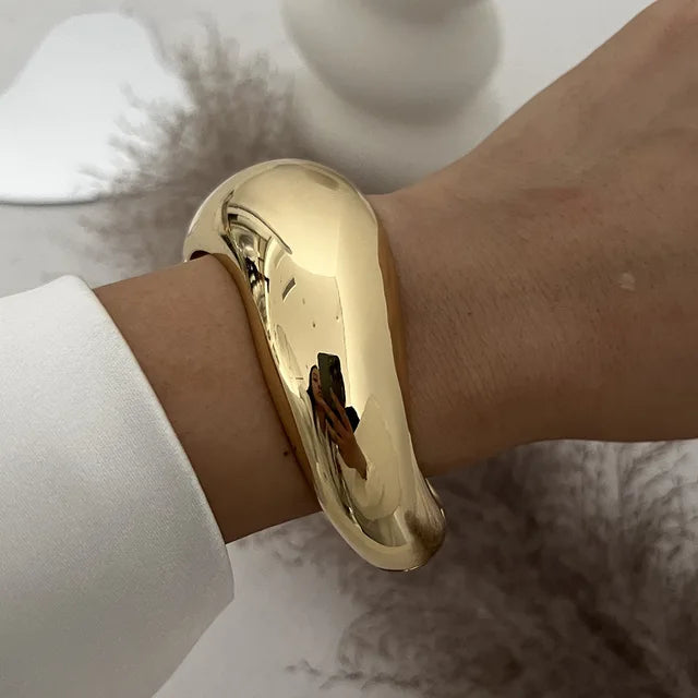 Cuff Wide Bangle Gold & Silver