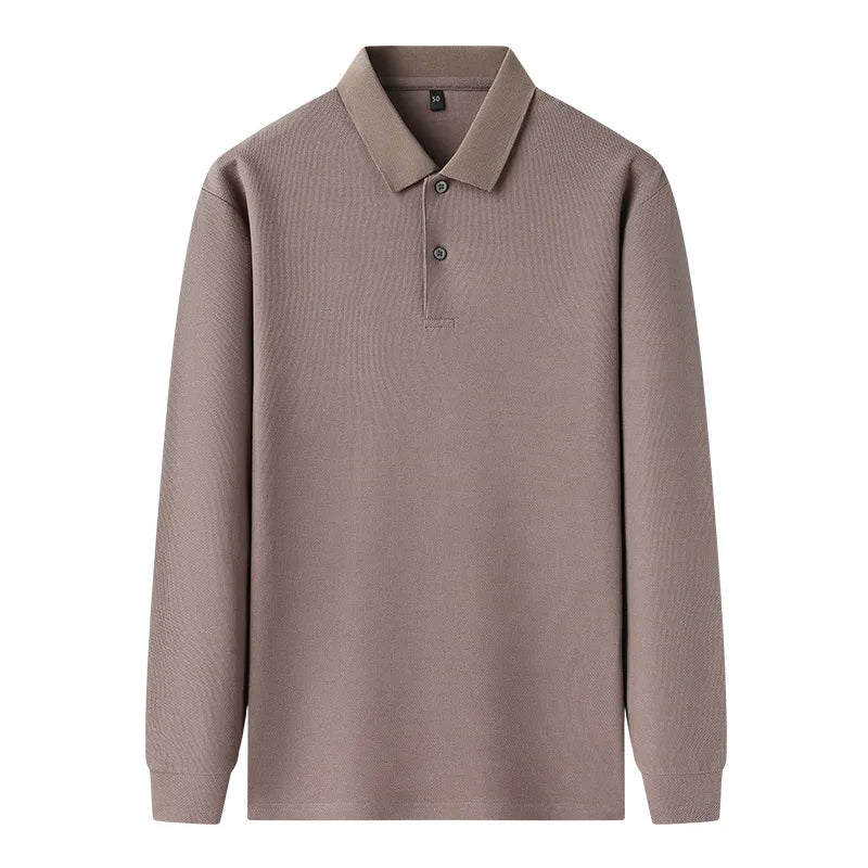 Men's Pure Cotton Long Sleeve  Polo Shirt