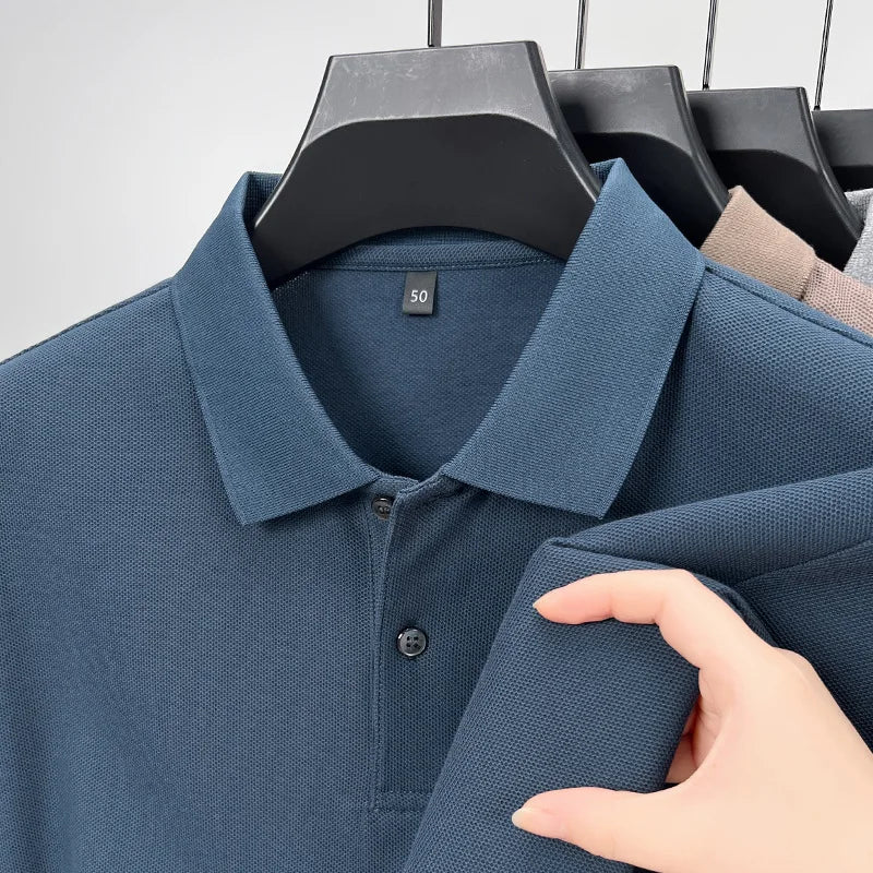 Men's Pure Cotton Long Sleeve  Polo Shirt