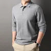 Men's Pure Cotton Long Sleeve  Polo Shirt