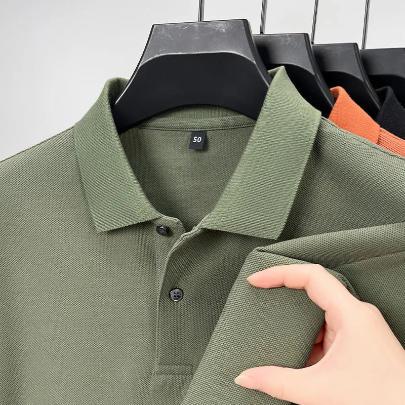 Men's Pure Cotton Long Sleeve  Polo Shirt