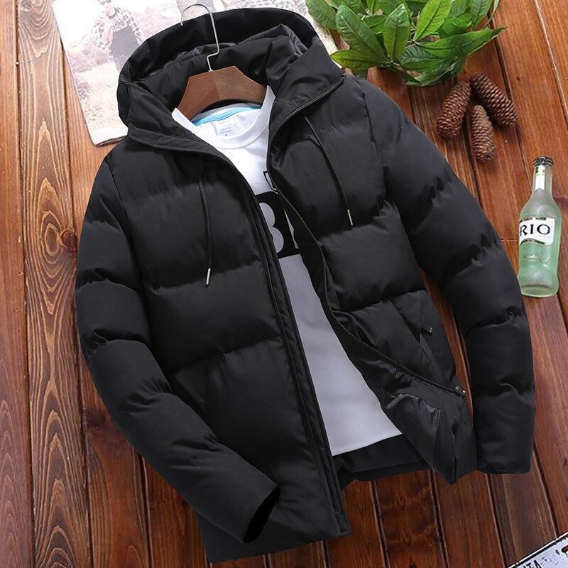 Cross-Border Foreign Trade Winter Men's Cotton-Padded Jacket Korean Fashion Thickened Cotton Coat Trendy Men's Hooded Cotton-Padded Jacket