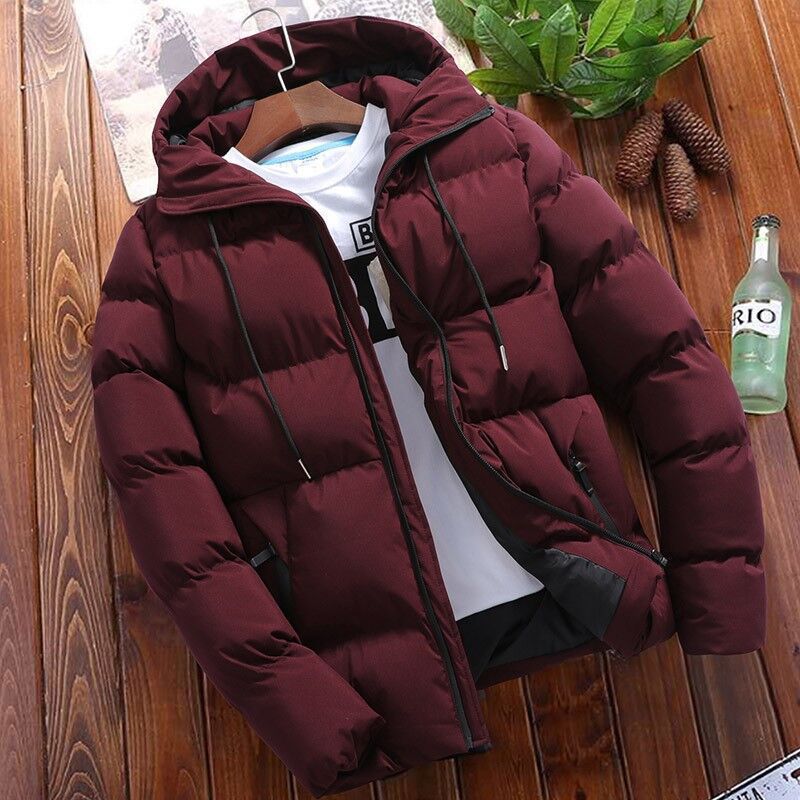 Cross-Border Foreign Trade Winter Men's Cotton-Padded Jacket Korean Fashion Thickened Cotton Coat Trendy Men's Hooded Cotton-Padded Jacket