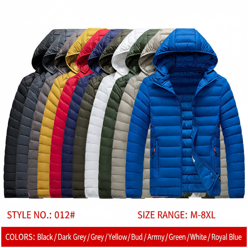 Cross-Border Exclusive Supply for Amazon: Men's 2026 Winter Jacket, Slim Fit, Lightweight Cotton Coat, Thin Multi-Color Quilted Cotton Clothing