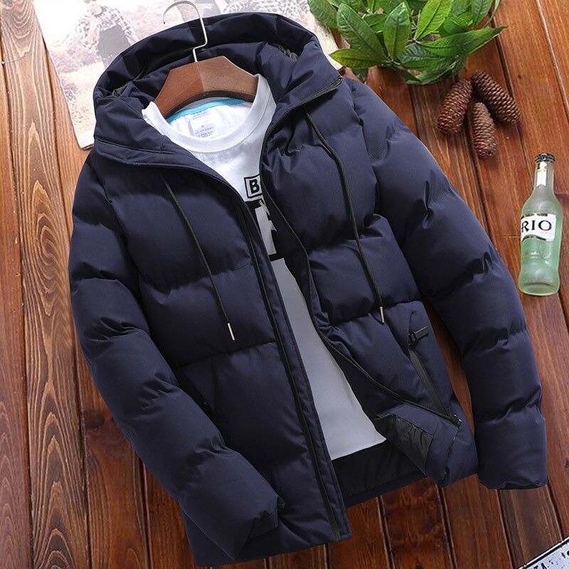 Cross-Border Foreign Trade Winter Men's Cotton-Padded Jacket Korean Fashion Thickened Cotton Coat Trendy Men's Hooded Cotton-Padded Jacket