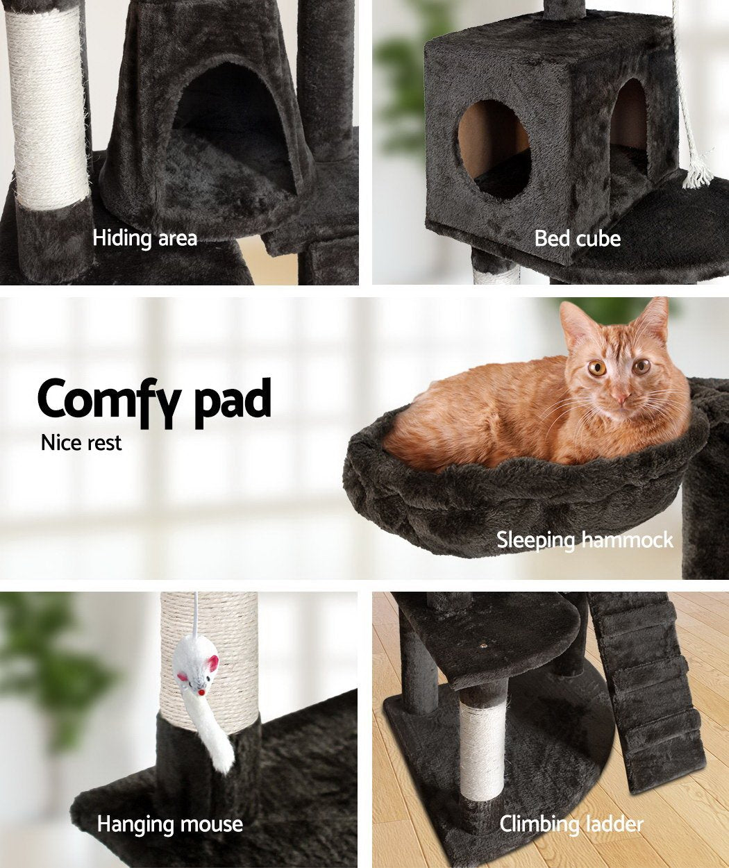 i.Pet Cat Tree 193cm Tower Scratching Post Scratcher Condo House Trees