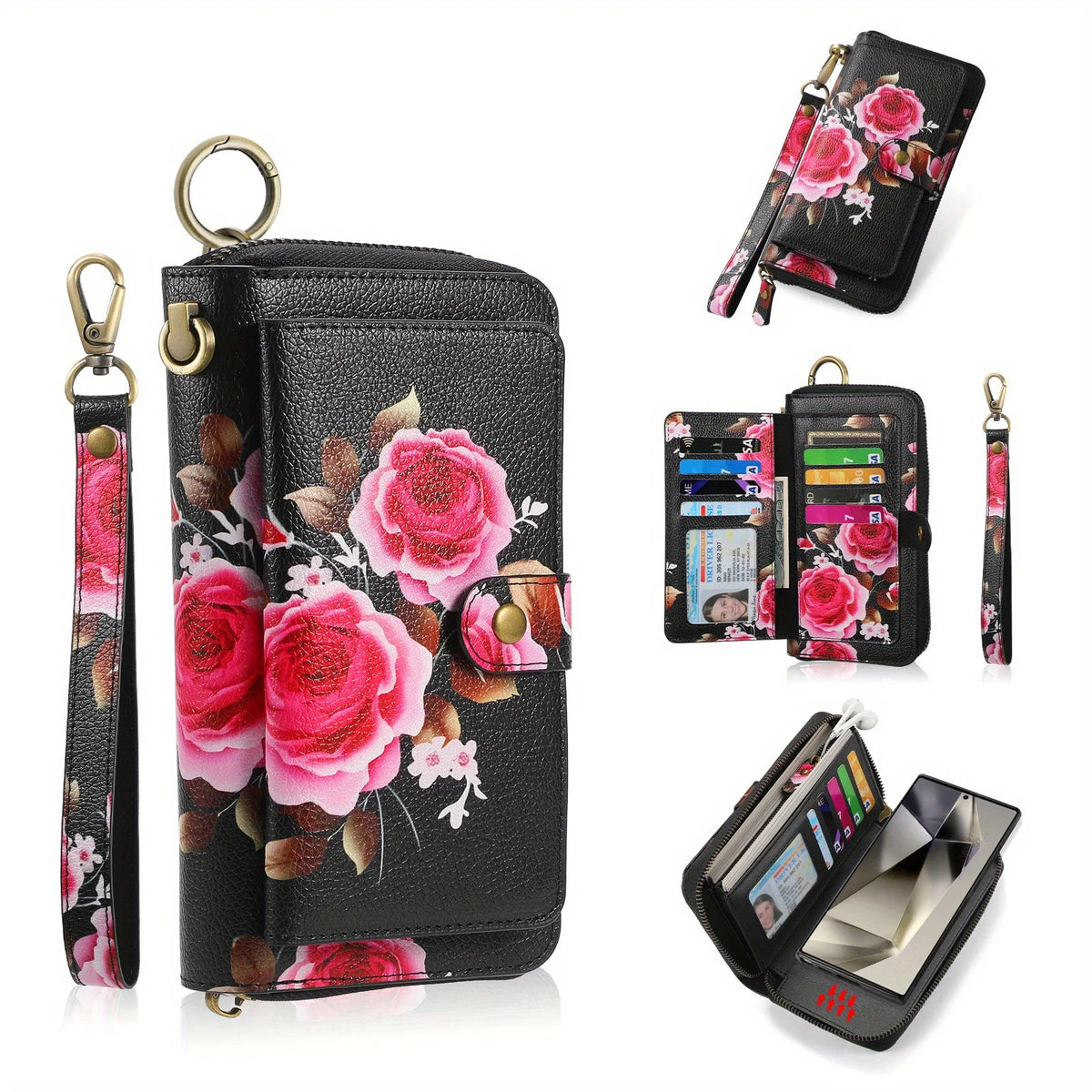 Anti-Theft Rfid Women's Wallet Card Holder, Universal Phone Protective Case, Phone Bag, Stylish Large Capacity 70% off Long Wallet, Clutch Bag, Suitable for All Phone Models