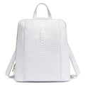 Zency Women's Crocodile Leather Backpack 100% Genuine Natural Travel Work School Bag with Notebook Compartment Laptop Carry-on