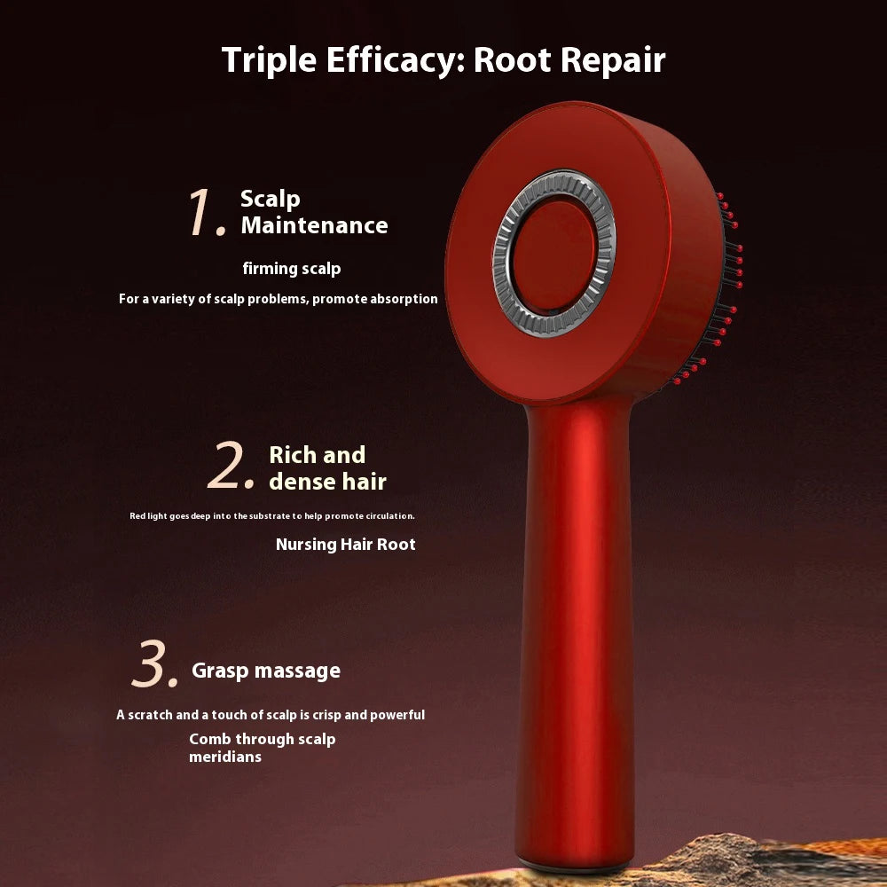 3 Mode Electric Vibration Massage Comb Red Light Therapy HairCare Growth Massage Scalp Brush Oil Liquid Applicator Head Massager