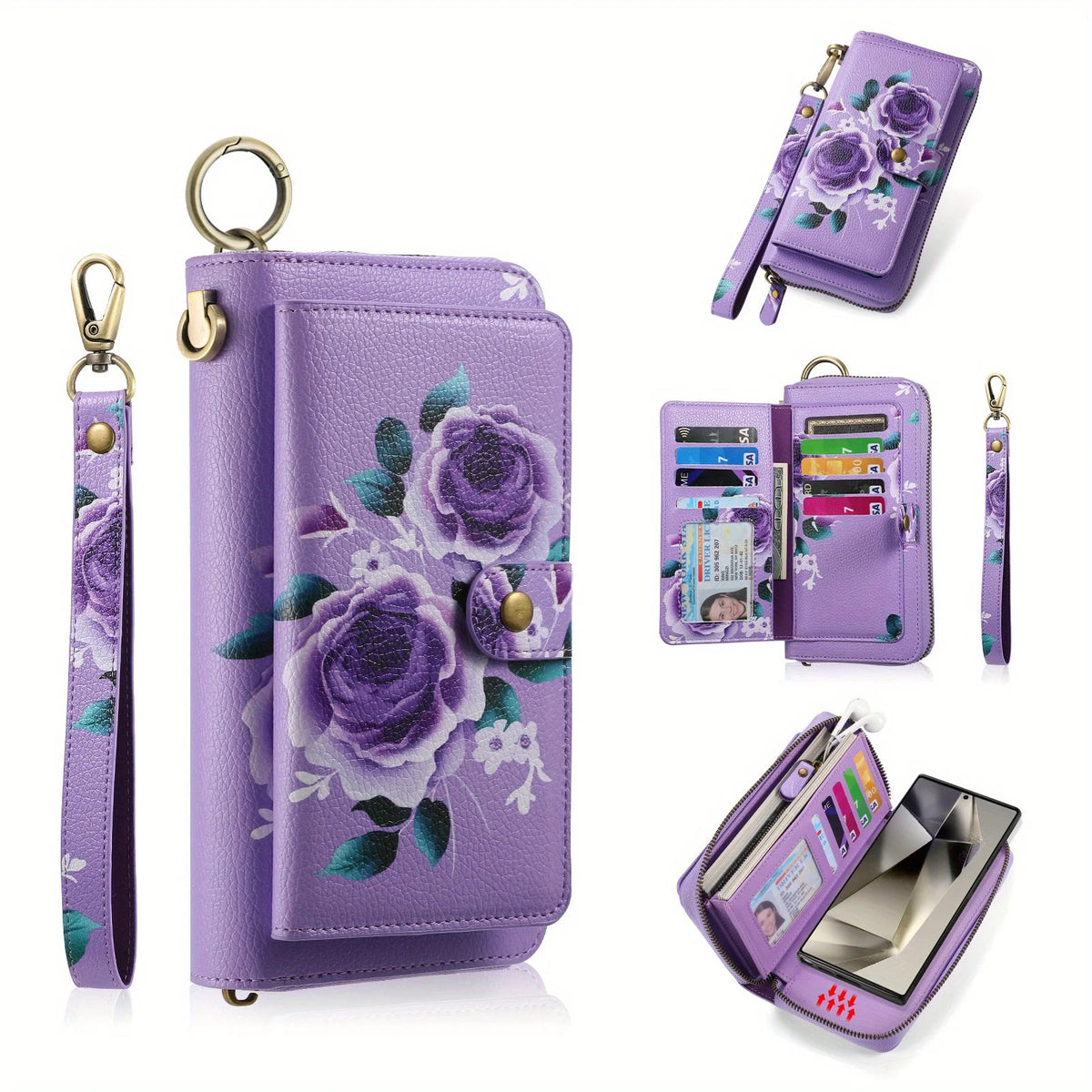 Anti-Theft Rfid Women's Wallet Card Holder, Universal Phone Protective Case, Phone Bag, Stylish Large Capacity 70% off Long Wallet, Clutch Bag, Suitable for All Phone Models