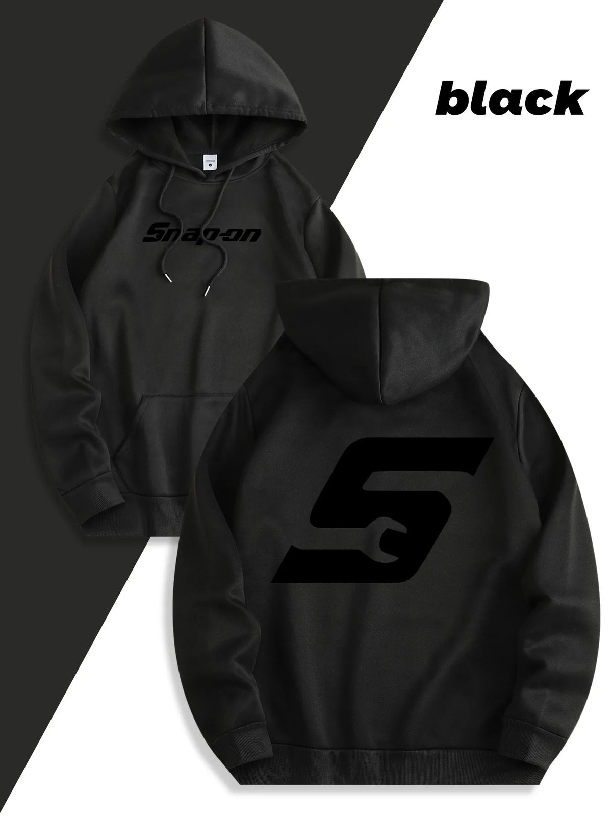 2025 Red Snapon Hooded Sweatshirt Casual Long Sleeve Pullover100_ Polyester Knit Fabric All-Season Warm Hoodie with Drawstring