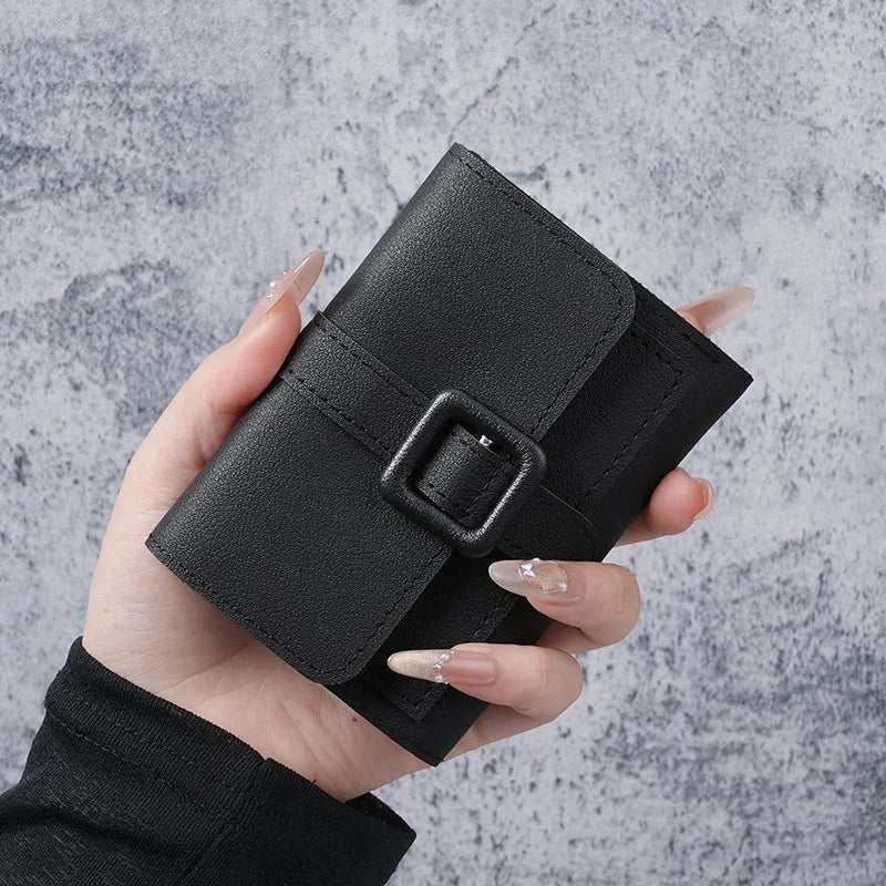 Solid color short women's wallet, super beautiful multifunctional wallet, card bag, coin purse
