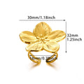 Gold Color Zirconia Flower Rings for Women Girls Elegant Stainless Steel Ring Floral Jewelry Trendy Luxury Aesthetic 2026 Style