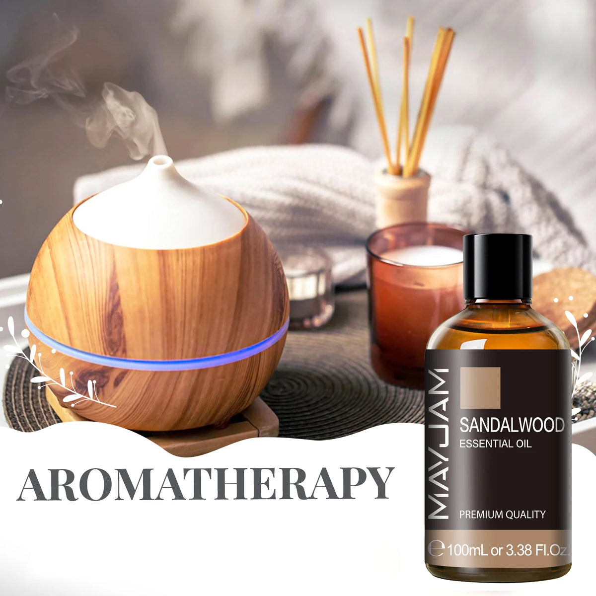 MAYJAM 100ml Pure Essential Oil with Glass Dropper, Aromatherapy Essential Oils Lavender Eucalyptus Rosemary Vanilla Aroma Oil